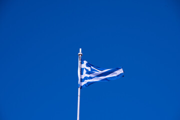 Greek banners in Cyprus: A symbol of shared history, cultural ties, and national pride, reflecting the enduring connection between Greece and Cyprus.