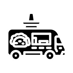 taco fusion food truck glyph icon vector. taco fusion food truck sign. isolated symbol illustration