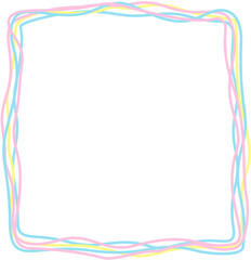 Obraz premium Colorful Square doodle simple frame