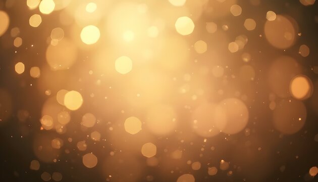 Fondo dorado con luces festivas borrosas
