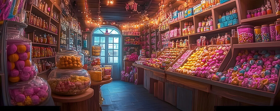 Candy shop house filled with boobytrapped treats, where every sweet triggers a funny prank
