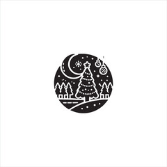 new year Black Silhouette Vector