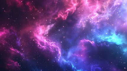 Cosmic Nebula: A Symphony of Pink and Blue