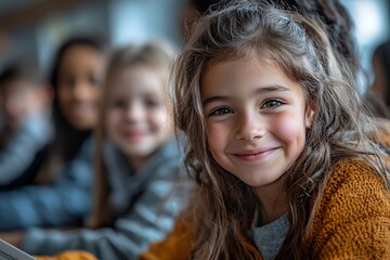 Fototapeta premium Delighted Young Girl Receives Graduation Certificate with Family Cheering in Background