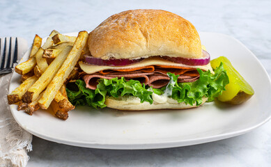 pepperoni and salami  sandwich