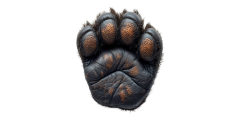 Bear paw print isolated on transparent background