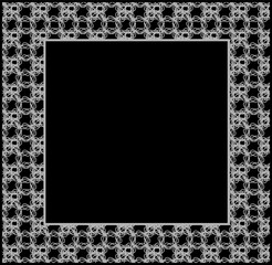 Square frame with gray abstract pattern on black background