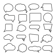 Set of speech bubble doodle vector