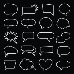 Obraz premium Set of speech bubble doodle vector