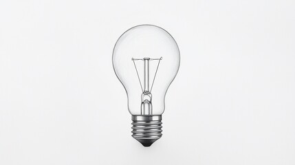 Clear glass lightbulb on white background.