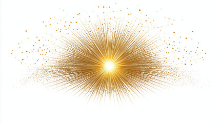 A golden starburst design on a simple white background.