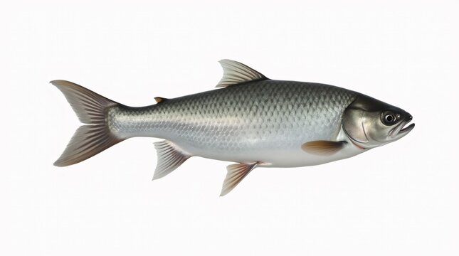 Asp (Aspius aspius) Isolated on a White Background.