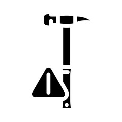 safe use of tools injury prevention glyph icon vector. safe use of tools injury prevention sign. isolated symbol illustration