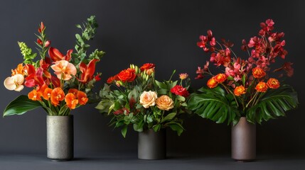 Fototapeta premium Fresh Flower Arrangements. Elegant fresh flower arrangements. Copy Space