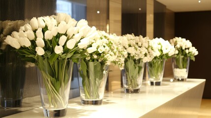 Fresh Flower Arrangements. Elegant fresh flower arrangements. Copy Space