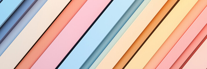 Fototapeta premium This image showcases colorful diagonal pastel lines that create a soothing and harmonious abstract design, ideal for backgrounds and creative artworks.