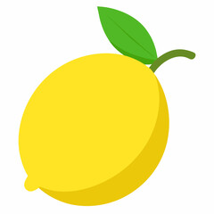 fresh lemon fruits vector icon on white background