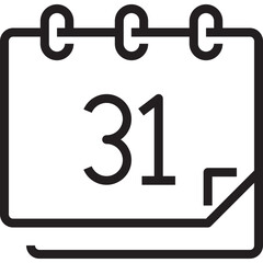 Calendar 31 Line Icon