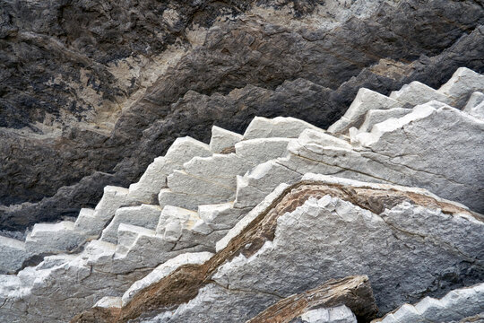 Famous flysch rocks of the Atlantic in Basque country, Spain