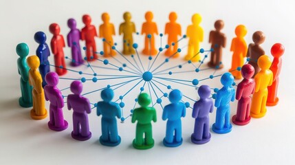 Diverse Figurines Representing Community and Connection in Circle
