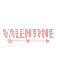 Valentine&rsquo;s Day typography text on plain white transparent isolated background for card, shirt, hoodie, sweatshirt, apparel, tag, mug, icon, poster or badge