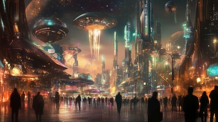 Obraz premium Futuristic Festivities Background Concept