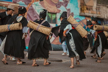 Traditional Kichwa Celebration in Otavalo: Indigenous Dance and Totora Crafts