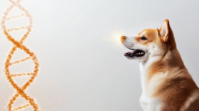 Shiba Inu Creating DNA Structure Light Trails