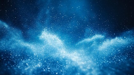 Naklejka premium A bright blue background with white dots and sparkles.