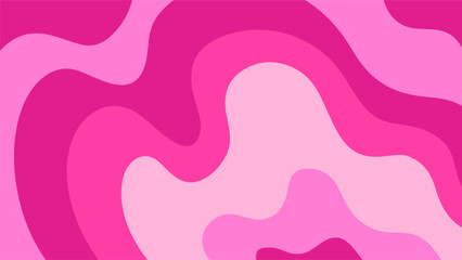 Pink Wavy Abstract Background, Trendy Psychedelic Retro Style Design. 