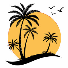 silhouette of palm trees