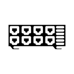 network switch data center glyph icon vector. network switch data center sign. isolated symbol illustration