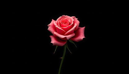 Fototapeta premium red rose isolated on black