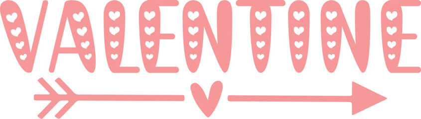 Valentine’s Day typography text on plain white transparent isolated background for card, shirt, hoodie, sweatshirt, apparel, tag, mug, icon, poster or badge