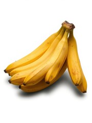 A bunch of ripe yellow bananas isolated on a pure white background, snack, organic, bananas