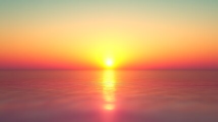 Fototapeta premium Serene Sunset Over Calm Ocean Waters
