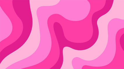 Pink Wavy Abstract Background, Trendy Psychedelic Retro Style Design. 
