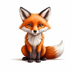 detailed fox clipart isolated against a plain white background
