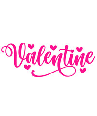 Valentine’s Day typography text on plain white transparent isolated background for card, shirt, hoodie, sweatshirt, apparel, tag, mug, icon, poster or badge