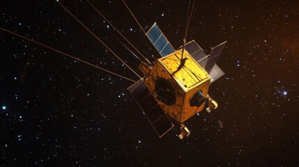 satellite floating in space