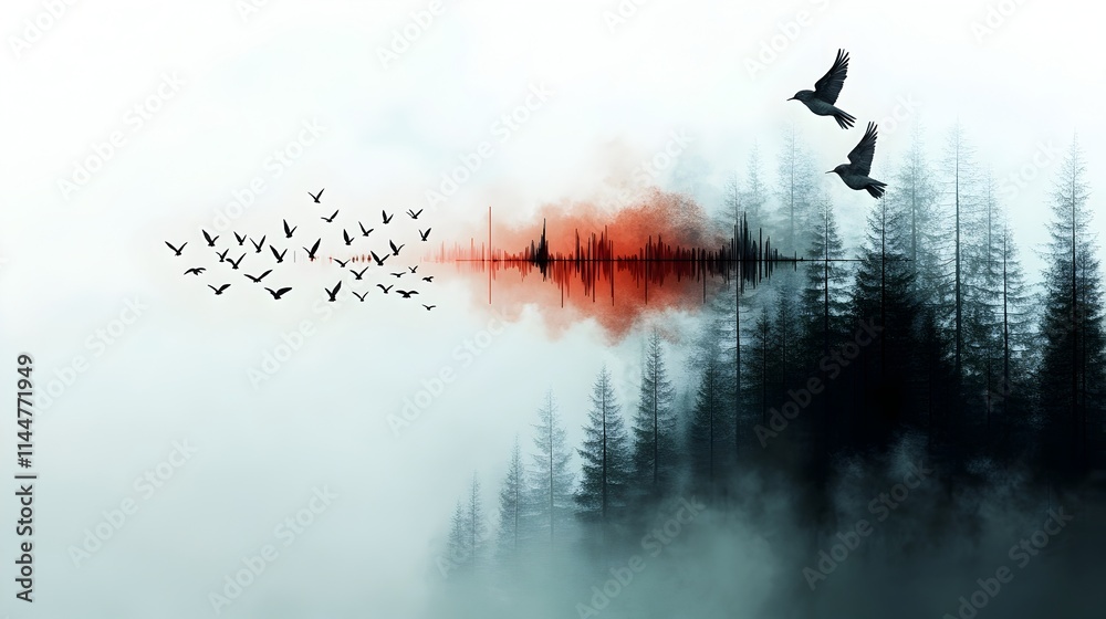 Poster detailed spectrogram visualization showcasing the frequency content and dynamic waveform patterns of