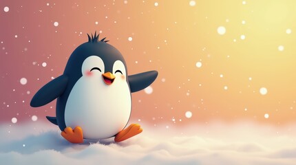Funny New Year's penguin