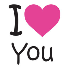 I love you with pink heart.