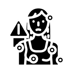 fibromyalgia woman disease glyph icon vector. fibromyalgia woman disease sign. isolated symbol illustration