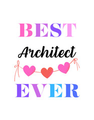 Obraz premium Best Ever Text Design with Heart Garland - Appreciation Typography Art