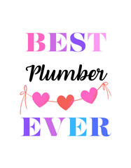 Best Ever Text Design with Heart Garland - Appreciation Typography Art