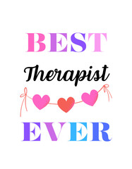 Best Ever Text Design with Heart Garland - Appreciation Typography Art