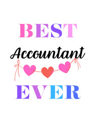 Best Ever Text Design with Heart Garland - Appreciation Typography Art