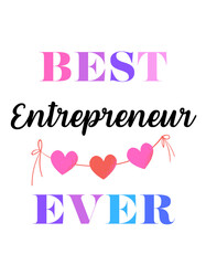 Best Ever Text Design with Heart Garland - Appreciation Typography Art