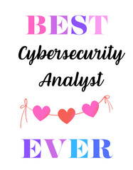 Best Ever Text Design with Heart Garland - Appreciation Typography Art